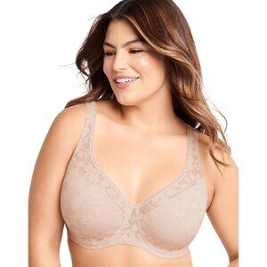 NWT Bali Passion for Comfort Smooth Lace Bra Womens DF6590 Sandshell Brown 42C